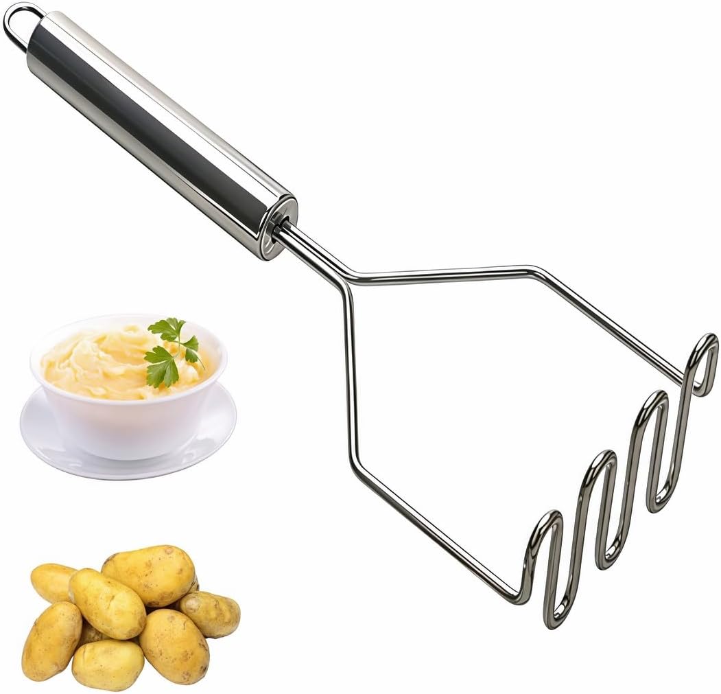 Potato Masher Ricer - Картофелемялка из нержавеющей стали, эргономичная, легко