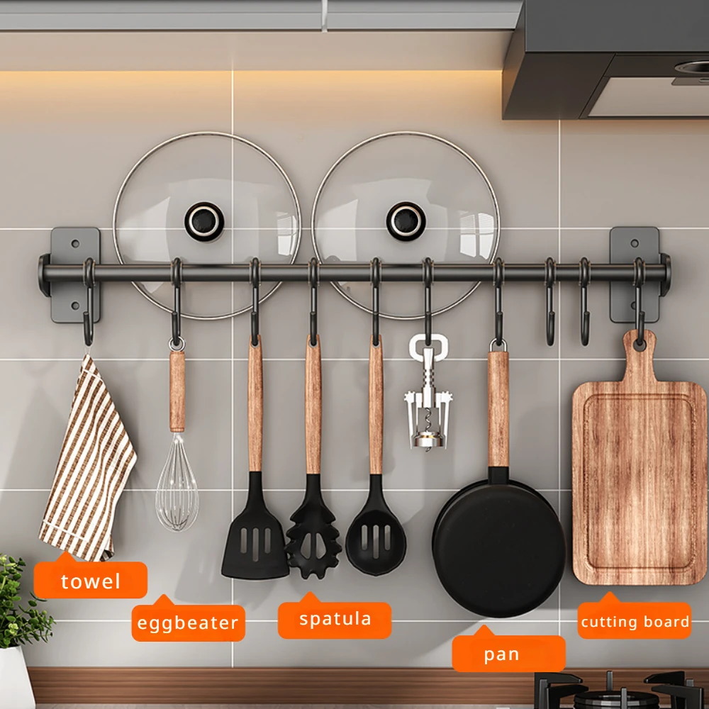Kitchen Gadgets Storage Ideas - Кухонный крючок без удара, настенные полки