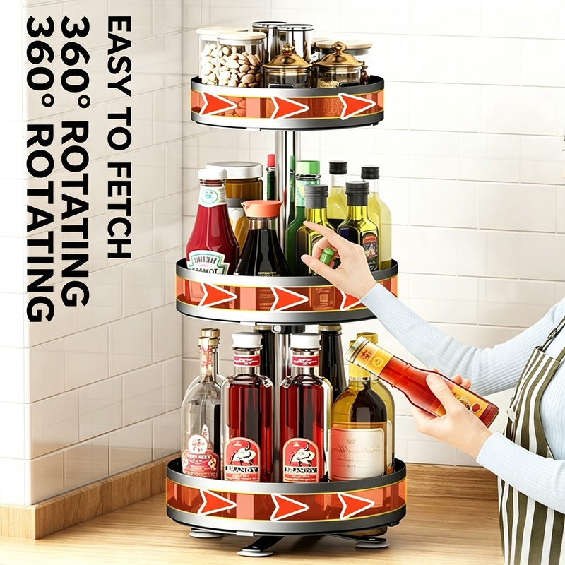 Kitchen Gadgets Storage Ideas - 360 ° Вращающаяся подставка для хранения